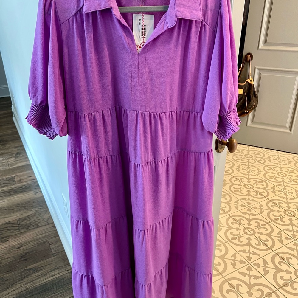 Umgee Lavender Tiered Dress